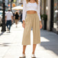 ⏳Limited-time 50% off⏰Women's Wide Leg Smock Waist Capri Pants👖💫