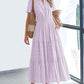 ⏳Limited-time 50% off⏰Women's Lightweight Short Sleeve V Neck Elastic Waist Dress💜👗