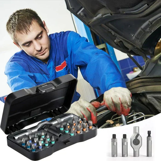 ⏳Limited-time 50% off⏰24-in-1 Ratcheting Screwdriver – Compact, Magnetic, 24 Bits, Aluminum 🪛🔧