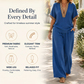 ⏳Limited-time 50% off⏰Women’s V-Neck Top and Wide Leg Pants Set👚👖