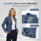 ⏳Limited-time 50% off⏰Open-Front Denim Jacket🏇