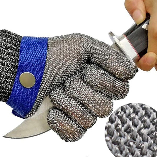 🛡️ LIMITED-TIME 50% OFF! ✨ Food Grade Metal Mesh Glove – Cut Resistant, ANSI A9, Easy Clean 🍖