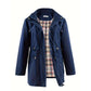 Long Hooded Drawstring Waist-Cinching Zipper Windbreaker