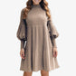 Women's Elegant Lantern Sleeve Pleated Dress