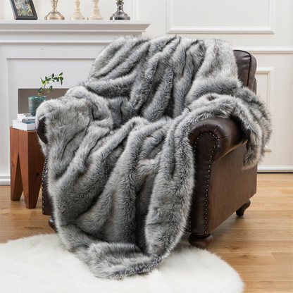 Fluffy Faux Fur Throw Blanket