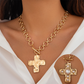 Vintage Eternal Cross Pendant Necklace