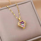 ⏳Limited-time 50% off⏰Colourful Ocean Heart Pendant Titanium Necklace💕📿