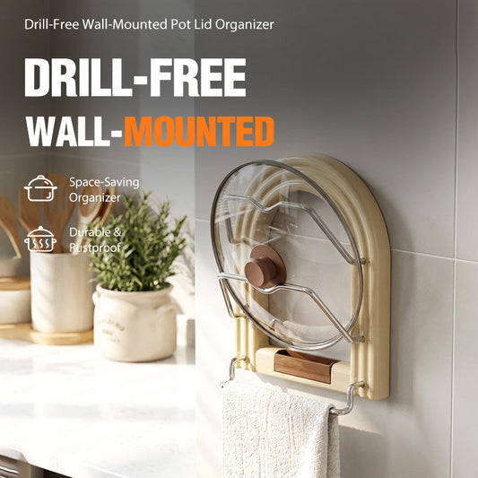Drill-Free Wall-Mounted Pot Lid Organizer（50% OFF）