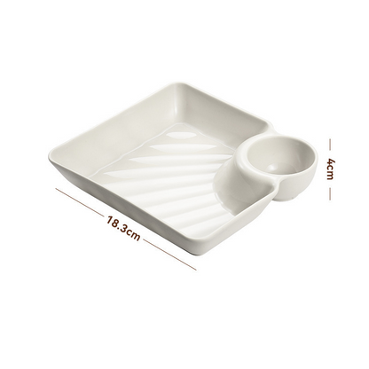 Snack and Appetizer Plate with Sauce Holder