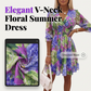 ⏳Limited-time 50% off⏰Women's Floral V-Neck Ruffle Hem A-Line Dress💐👗