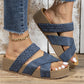 ⏳Limited-time 50% off⏰Women's Criss-Cross Woven Strap Wedge Sandals👡🏖️
