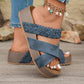 ⏳Limited-time 50% off⏰Women's Criss-Cross Woven Strap Wedge Sandals👡🏖️