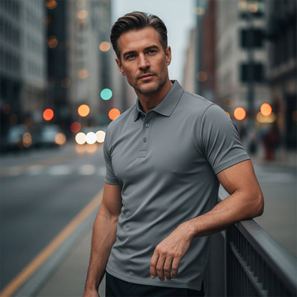 ⏰️Last Day For Free Shipping⌛️💞50K+ SOLD!👔⚡ 50% OFF! Men's Lapel Tee – Wrinkle‑free, quick‑dry fabric. Tailored fit, 5 colors. Machine washable. 🛡️🕊️