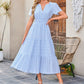 ⏳Limited-time 50% off⏰Women's Lightweight Short Sleeve V Neck Elastic Waist Dress💜👗