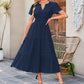 ⏳Limited-time 50% off⏰Women's Lightweight Short Sleeve V Neck Elastic Waist Dress💜👗