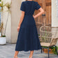 ⏳Limited-time 50% off⏰Women's Lightweight Short Sleeve V Neck Elastic Waist Dress💜👗