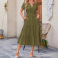 ⏳Limited-time 50% off⏰Women's Lightweight Short Sleeve V Neck Elastic Waist Dress💜👗
