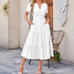 ⏳Limited-time 50% off⏰Women's Lightweight Short Sleeve V Neck Elastic Waist Dress💜👗
