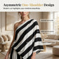 ⏳Limited-time 50% off⏰Women's Asymmetrical Stripe Top & Wide-Leg Pants Set👚👖
