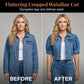 ⏳Limited-time 50% off⏰Women's Puff Short Sleeve Cropped Denim Jacket🧥