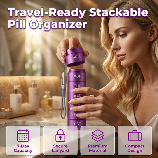 ⏳Limited-time 50% off⏰7 Day Stackable Metal Pill Organizer💊🗃️