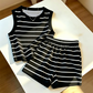 ⏳Limited-time 50% off⏰Women's Striped Sleeveless Top & Shorts Set👚🩳