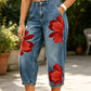 ⏳Limited-time 50% off⏰Artistic Flower Wide-Leg Jeans for Women👖