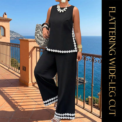 ⏳Limited-time 50% off⏰Women's Sleeveless Top & Wide-Leg Pants Suit👚👖
