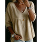 ⏳Limited-time 50% off⏰Women's Casual V-Neck Lace Trim Top👚