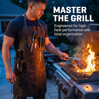 🧰 LIMITED-TIME 50% OFF! ✨ Craftsman Leather Apron – Waterproof, Multi-Pocket, Heavy-Duty 🔥