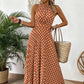 ⏳Limited-time 50% off⏰Women's Polka Dot Halter Neck Dress👗