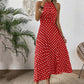 ⏳Limited-time 50% off⏰Women's Polka Dot Halter Neck Dress👗