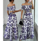 ⏳Limited-time 50% off⏰Women’s Off-the-Shoulder Waist Cutout Daisy Printed Resort Dress🪻👗