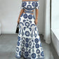 ⏳Limited-time 50% off⏰Women’s Off-the-Shoulder Waist Cutout Daisy Printed Resort Dress🪻👗
