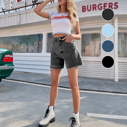 ⏳Limited-time 50% off⏰Women's Classic Solid Color High-Waist Shorts🩳