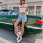 ⏳Limited-time 50% off⏰Women's Classic Solid Color High-Waist Shorts🩳