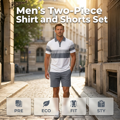 ⏳Limited-time 50% off⏰Men's Two-Piece Shirt and Shorts Set👕🩳
