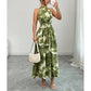 ⏳Limited-time 50% off⏰Women's Halter Neck Sleeveless Printed Dress👗