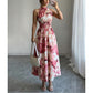 ⏳Limited-time 50% off⏰Women's Halter Neck Sleeveless Printed Dress👗
