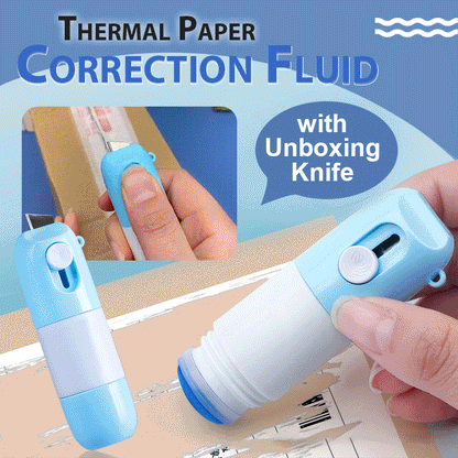 ⏳Limited-time 50% off⏰Thermal Paper Correction Fluid with Unboxing Knife🗡️📦