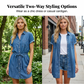 ⏳Limited-time 50% off⏰Women's Casual Denim Shirt Dress with Drawstring Waist👗