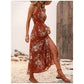 ⏳Limited-time 50% off⏰Floral Print Split Halter Dress👗🌺