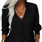 ⏳Limited-time 50% off⏰Women's Solid Lapel Long Sleeves Button-Down Shirt👔