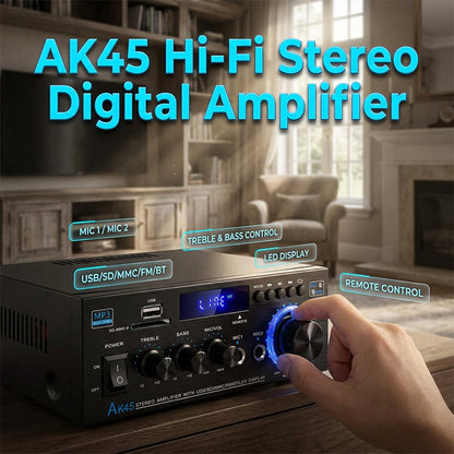🎤 LIMITED-TIME 50% OFF! 💥 Digital Amplifier for Karaoke and Music – Bluetooth, Dual Mic, EQ Controls ✨