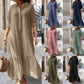 ⏳Limited-time 50% off⏰Women's Vintage Lapel Neck Long Dress👗