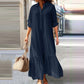 ⏳Limited-time 50% off⏰Women's Vintage Lapel Neck Long Dress👗