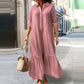 ⏳Limited-time 50% off⏰Women's Vintage Lapel Neck Long Dress👗