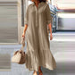 ⏳Limited-time 50% off⏰Women's Vintage Lapel Neck Long Dress👗