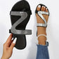 ⏳Limited-time 50% off⏰Women's Rhinestone Flat Slide Sandals👡💎