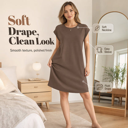 ⏳Limited-time 50% off⏰Women's Crew Neck Solid Color Dress👗